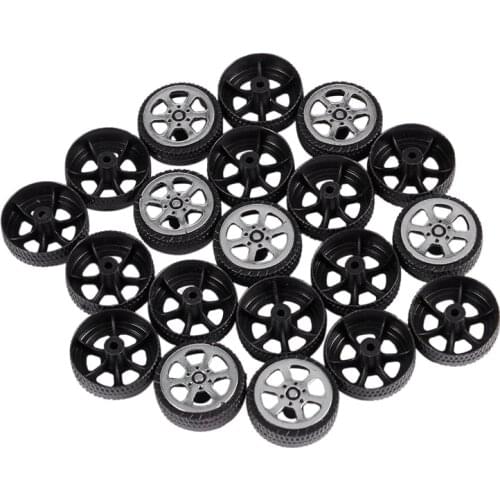 Plastic Roll 2mm Dia Shaft Car Truck Model Toys Wheel 20mmx6mm 20Pcs