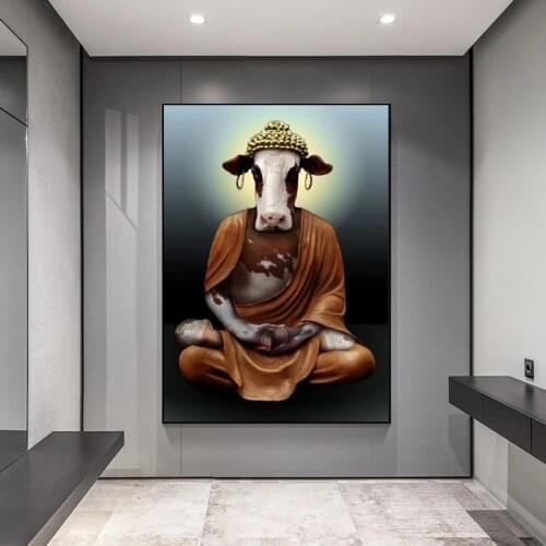 Full square/round 5D Diamond painting Funny Animal Cattle Buddha DIY diamond embroidery 3D Cross stitch mosaic Home decor P274