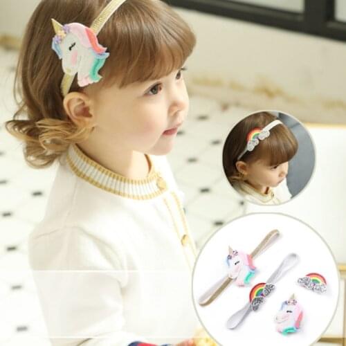 New Fashion ins Kids Girl Headband Unicorn Rainbow Hair Band Headband Hairband Hair Apparel Accessories Kids Headpiece Headwear