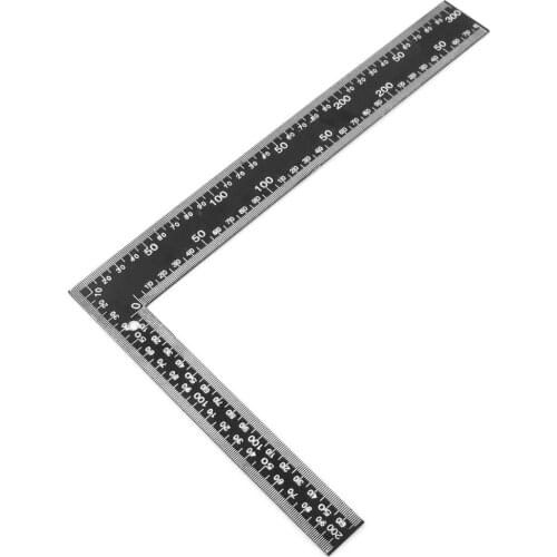 Teacher 0-30cm 0-20cm Measuring Range L Shaped Design Square Ruler Black