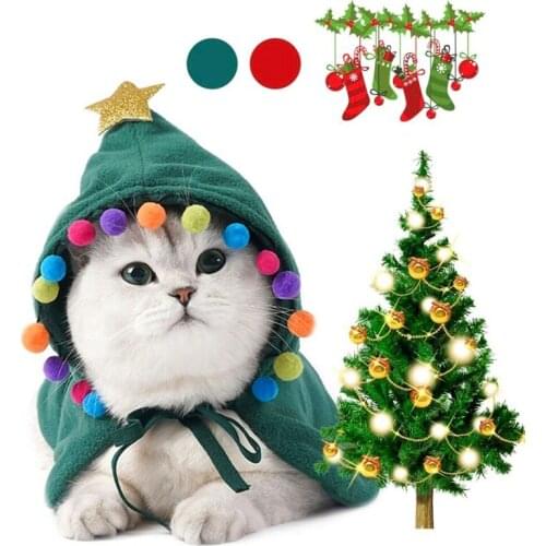 Christmas Pet Cat Cloak Costumes Funny Cute Cosplay Cloaks Clothes for Cats Puppy Halloween Christmas Costumes Supplies