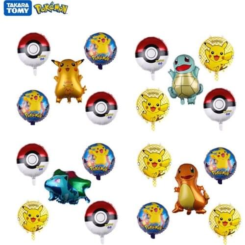Pokemon Balloons Toys Series Pikachu Squirtle Bulbasaur Anime Figure Model Kids Xmas Birthday Party Decoration Supplies Gift