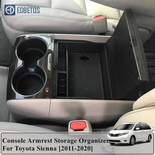 Car Styling Accessories 1PCS Plastic Interior Armrest Storage Box Organizer Case Container Tray For Toyota Sienna 2011 2012-2020