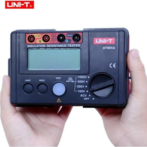 UNI-T Insulation Resistance Tester Meter UT501A Megger Earth Ground Resistance Voltage Tester Megohmmeter Voltmeter