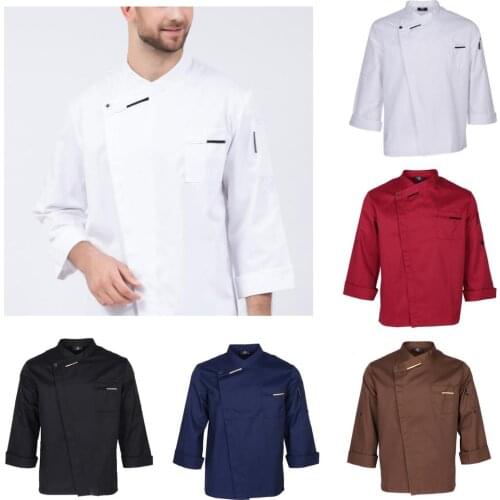 Unisex Chef Jackets Coat Long Sleeves Shirt Kitchen Uniforms
