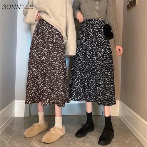 New Skirts Women Empire Spring Friends Floral Y2K Harajuku Vintage A-line Black Faldas Streetwear Korean Style De Moda Classic