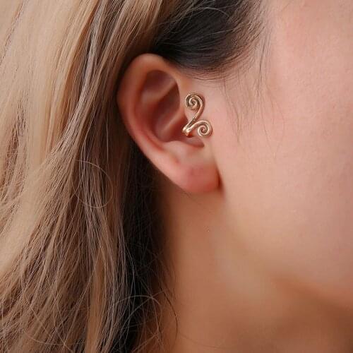 Love U-shaped Ear Cuff Gold Earrings Women Punk Flower Ear Clip Female Man Gift Without Piercing Oorbellen Pendientes