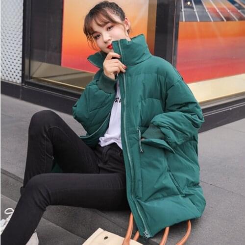 2019 winter new style down jacket medium style Korean version stand collar women coat temperament black down famale clothes