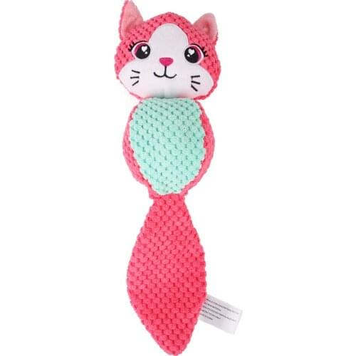 Fox Shape Chew Toys Dog Puppy Plush Toys Chewing Sound Molar Bite Grinding for Small Dogs Cat