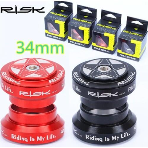1pcs Brand 34mm Bicycle External Headset Aluminum Alloy MTB Road Bike 28.6mm (1 1/8") Straight Steerer Fork Bearings Headset