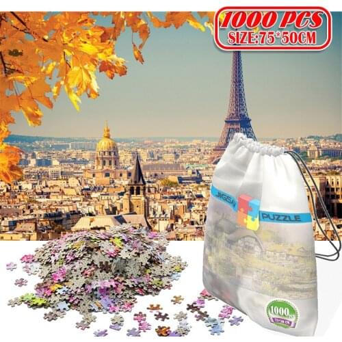 1000Pcs Eiffel Tower 3D Jigsaw Puzzles Adults Game Toys for Toys Boring Game Building Assembling Educational Toys