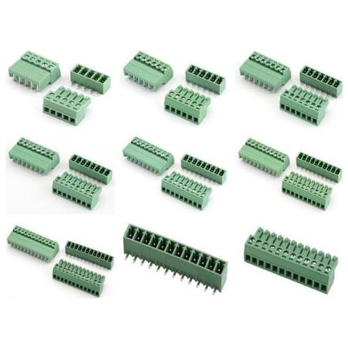 2EDGK-3.81 2/3/4/5/6/7/8/9/10/11/12Pin Right Angle Terminal Plug Type 300V 8A 15EDG 3.81mm Connector Pcb Screw Terminal Block