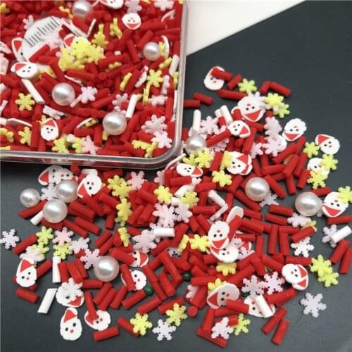 50g Christmas Polymer Clay Sprinkle With Pearl For Kids Diy ,Soft Clay For Craft Clay/Nail Art/Scrapbook Decoration, Filler
