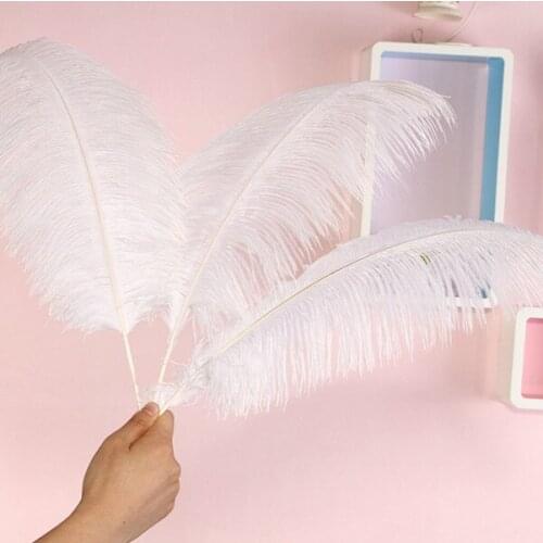 Sales of high-quality 50pcs / Many white ostrich feathers 45-50cm, DIY wedding decorations / decorative home accessories