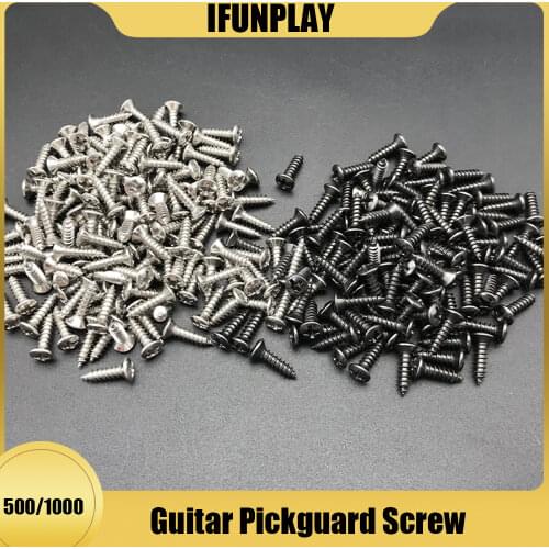 500/1000pcs 3*12mm Guitar Screws for ST TL Electric Pickguard Back Plate Mount DIY Luthier Tool Guitar Accessories
