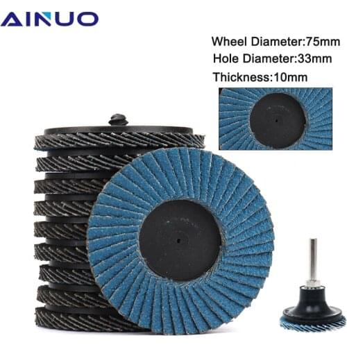 75mm 3" Flap Discs Roll Lock Grinding Sanding Wheels Angle Grinder Abrasive Tools for Metal 5/10Pcs