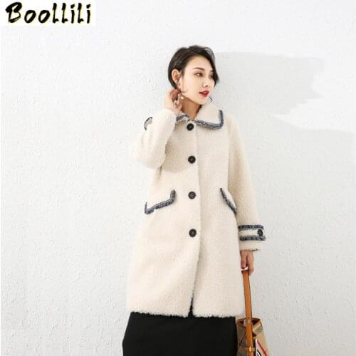 Boollili Autumn Winter Coat Women Clothes 2020 Sheep Shearing Real Fur Coat 100% Wool Jacket Women Korean Fashion Fur Tops