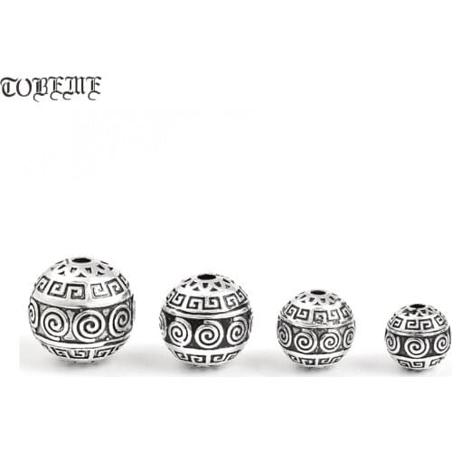 Handmade 925 Silver Lucky Symbol Three-way Bead Tibetan Malas Guru Buddhist Prayer Beads Guru Bead