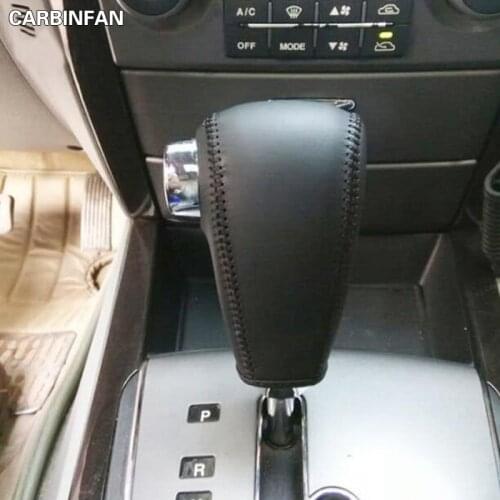 Black Genuine Leather Car Gear Shift Knob Cover For Kia Sorento Automatic 2004 2005 2006 2007 2008