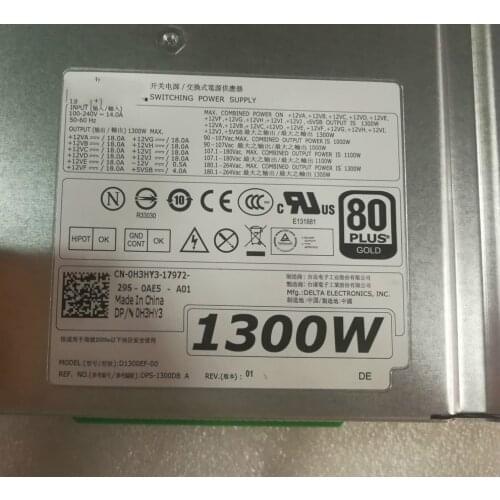 For Dell Precision T7600 T5600 1300W power supply H1300EF-00 H3HY3