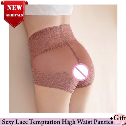 Women High Waist Lace Panties Transparent Temptation Panties Hollow Seamless Sexy Lace Underwear Lady Breathable Lingerie Hot
