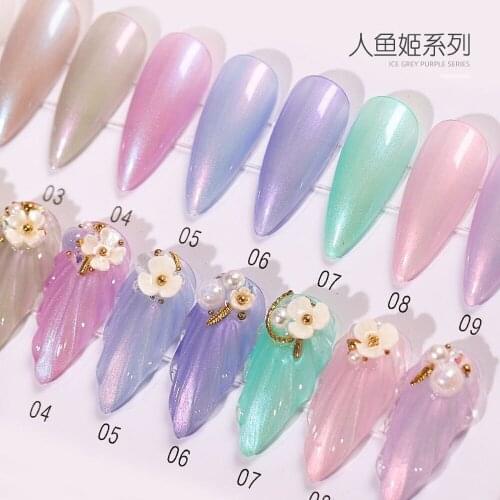 Elano New Color Mermaid Nail Polish Glue Beginner Protection Nail Nail Shop Professional Phototherapy Glue Fashion Nail Art