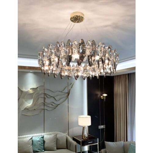 Crystal Chandelier Post-modern Nordic Style LED Lamp Living Room Hotel Lobby Bedroom Restaurant Decor Lighting