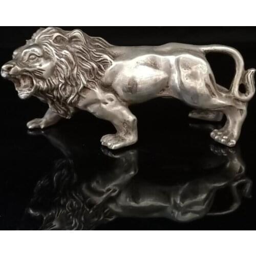 China White copper carving lion crafts statue
