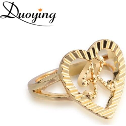 Duoying Custom Name Rings Gold Personality Hip-Hop Ring Women Fashion Punk Letter Ring Heart Shape Gifts For Christmas