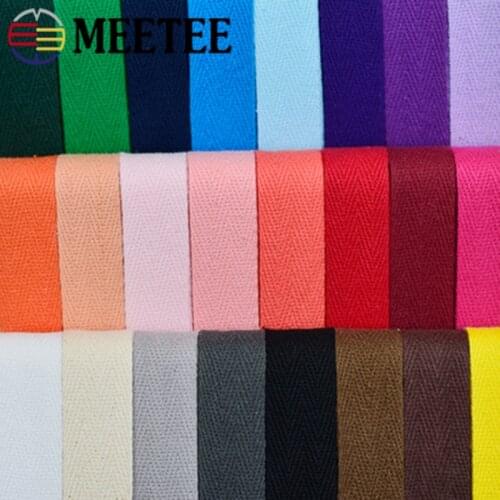 1pc Meetee 2cm Herringbone Pattern Cotton Webbing Tape High Tenacity Bag Lable Ribbons Sewing Tapes Bias Binding DIY Accessories