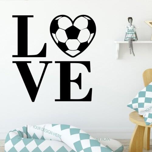 Cartoon love football Wall Stickers Modern Wall Sticker Decor Living Room Bedroom Removable for kids room decoration Wall Art