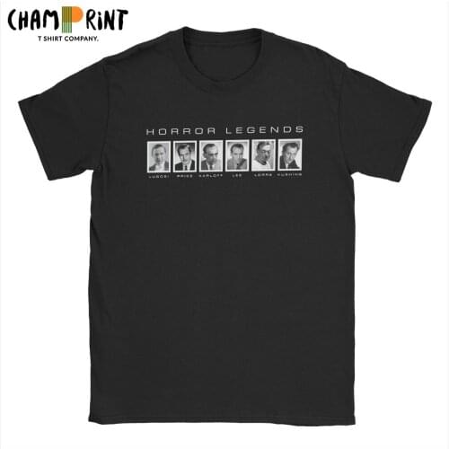 Horror Screen Legends Frankenstein T-Shirt Men Dracula Vincent Funny 100% Cotton Tee Shirt O Neck Short Sleeve T Shirt Tops