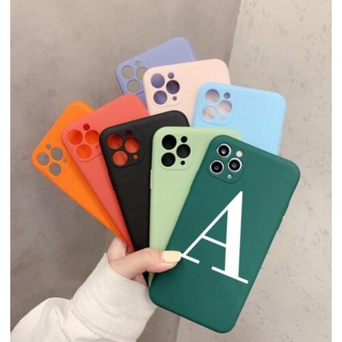Custom Name Initial letter DIY Phone Case For iphone 11 12 Pro MAX SE 2020 7 8 Plus X XR XS Max Soft Luxury Silicone Case Cover