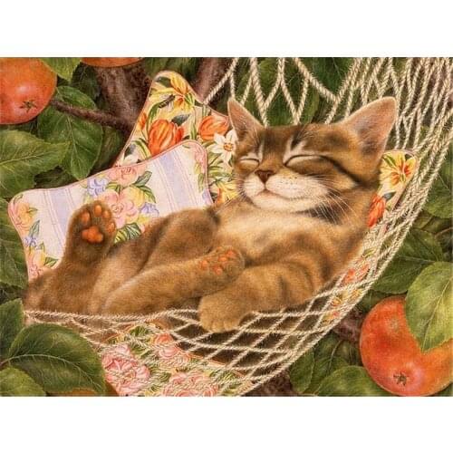 Animal Cat DIY Embroidery Cross Stitch 11CT Kits Craft Needlework Set Cotton Thread Printed Canvas Home Decoration On Design