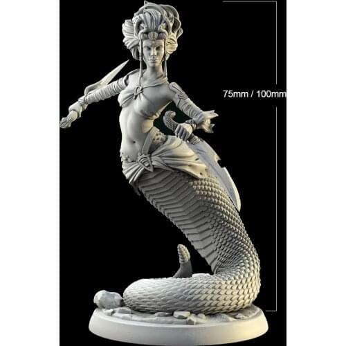 1/24 75mm 1/18 100mm Resin Model Kits Snake Queen Unpainted No Color RW-115