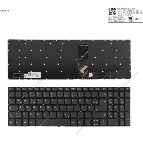German QWERTZ New Keyboard for Lenovo Ideapad 320-15isk 320-15ikb 320-15iap 320-15ast 320-15abr / 320-15abr touch Laptop
