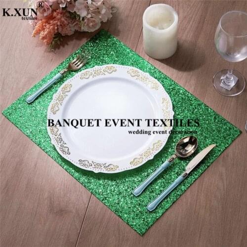 Wholesale Price Glitter Sequin Table Placemat Non Slip Table Mat Napkin For Wedding Event Party Decoration