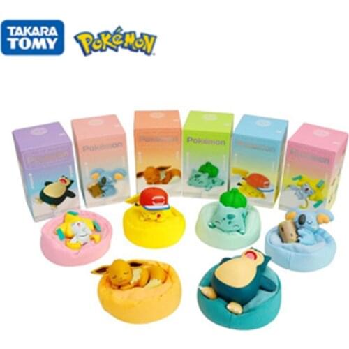Genuine Pokemon 6 Types Dream Series Pikachu Jirachi Eevee Komala Snorlax Bulbasaur Anime Figures Model Doll Kawaii Toys GIfts