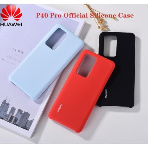 Original Huawei P40 Pro Liquid Silicone Case Soft Touch Back Housing Cover For p 40 p40 pro Full Protective Skin Shell With Logo