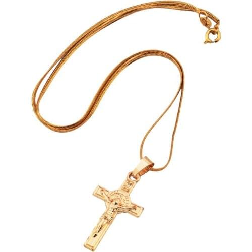 Jesus Cross Necklace Catholic Relics Pendant Religious Church Gift Women/Men Necklace Jewelry