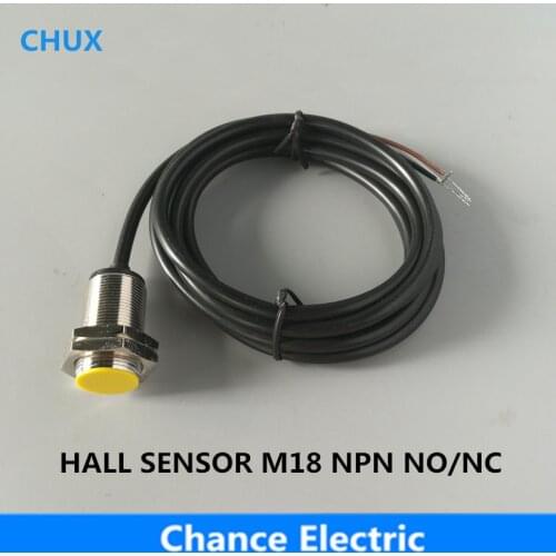 Permanent Magnet Switch NPN M18 NO/NC Proximity Switch normally open with magnet distance 10mm Hall Sensor
