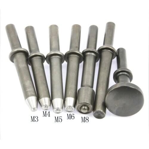 Pneumatic semi-hollow rivets impact head, M3 M4 M5 M6 M8 pneumatic hammer head rivet head