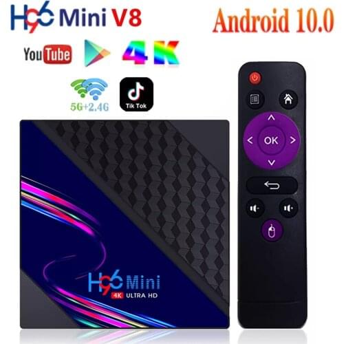 Nestest H96 Mini V8 RK3228A 2GB 16GB Smart TV Box Android 10 10.0 2GB 16GB 4K Per Youtube Media Player Free Drop Shipping