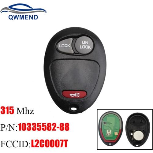 BHKEY 2+1 3Buttons Remote Car key For L2C0007T 315Mhz For Chevrolet Colorado Canyon H3 2006-2010 Car keys