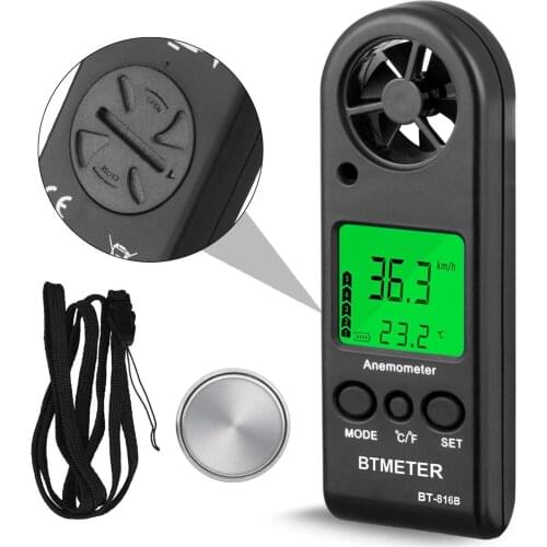 BEMETER Handheld LCD Digital Mini Anemometer BT-816B Wind Speed Meter Air Flow Tester Air Anemometer or HVAC CFM Shooting Boat