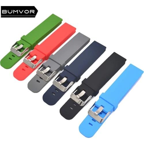 Silicone strap 18mm 20mm 22mm watch accessories sports watch with silicone strap fitness Samsung Huawei motorcycle smart strap w