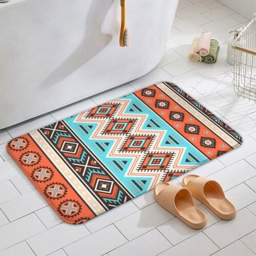 Thick Ethnic Style Floor Mat Door Mat Door Mat Bathroom Absorbent Non-slip Mat Home Door Rubbing Mat Carpet