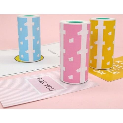 Three rolls and one box of self-adhesive pattern label sticker 56 * 30MM printing paper label thermal paper storage label