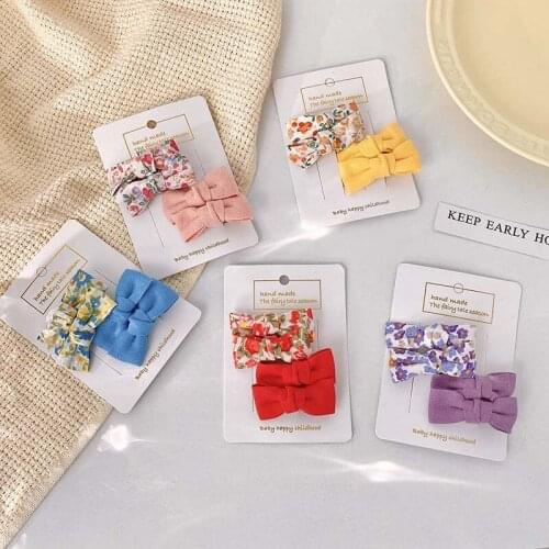 4Pcs/Set Baby Girls Cute Solid Flower Bow Hair Clips Children Lovely Sweet Barrettes Hairpins Kids Hair Accessories Ornament
