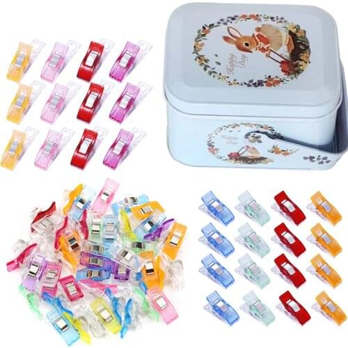 LMDZ 30pcs Sewing Clips Plastic Clips +50pcs Middle Quilting Job Foot Case Hemming Assorted Crafts Patchwork Sewing Clip Tools